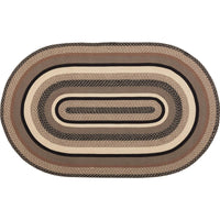 Thumbnail for Sawyer Mill Charcoal Jute Braided Rug Oval 5'x8' with Rug Pad VHC Brands - The Fox Decor