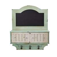 Thumbnail for 21.5” Vintage Chalkboard Wall Organizer With Doors And Hooks - The Fox Decor