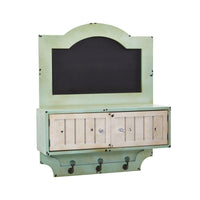 Thumbnail for 21.5” Vintage Chalkboard Wall Organizer With Doors And Hooks - The Fox Decor
