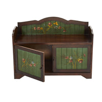 Thumbnail for 36’’ Antique Floral Art Bench With Drawers - The Fox Decor