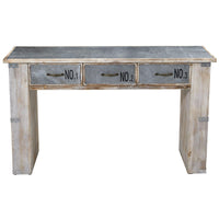 Thumbnail for 32” Industrial White Wash Wood And Metal Desk - The Fox Decor