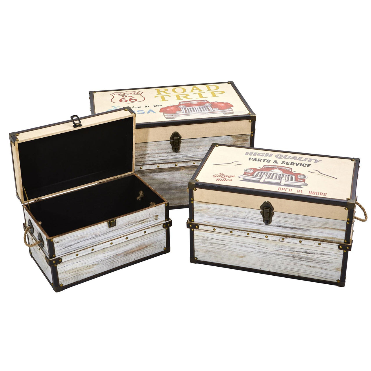 Classic Car Collection Trunk And Storage Boxes (Set Of 3) - The Fox Decor