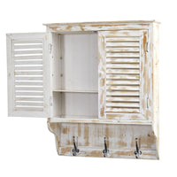 Thumbnail for 32” White Washed Wall Cabinet With Hooks - The Fox Decor