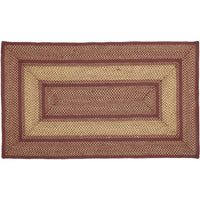 Thumbnail for Burgundy Red Primitive Jute Braided Rug Rect 3'x5' with Rug Pad VHC Brands - The Fox Decor
