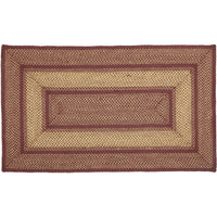 Thumbnail for Burgundy Red Primitive Jute Braided Rug Rect 3'x5' with Rug Pad VHC Brands - The Fox Decor