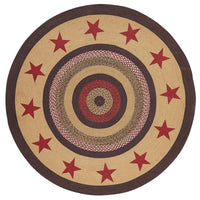 Thumbnail for Landon Jute Braided Rug Round 8ft Stencil Stars with Rug Pad VHC Brands
