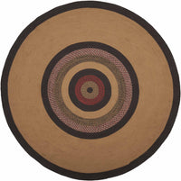 Thumbnail for Landon Jute Braided Rug Round 8ft Stencil Stars with Rug Pad VHC Brands