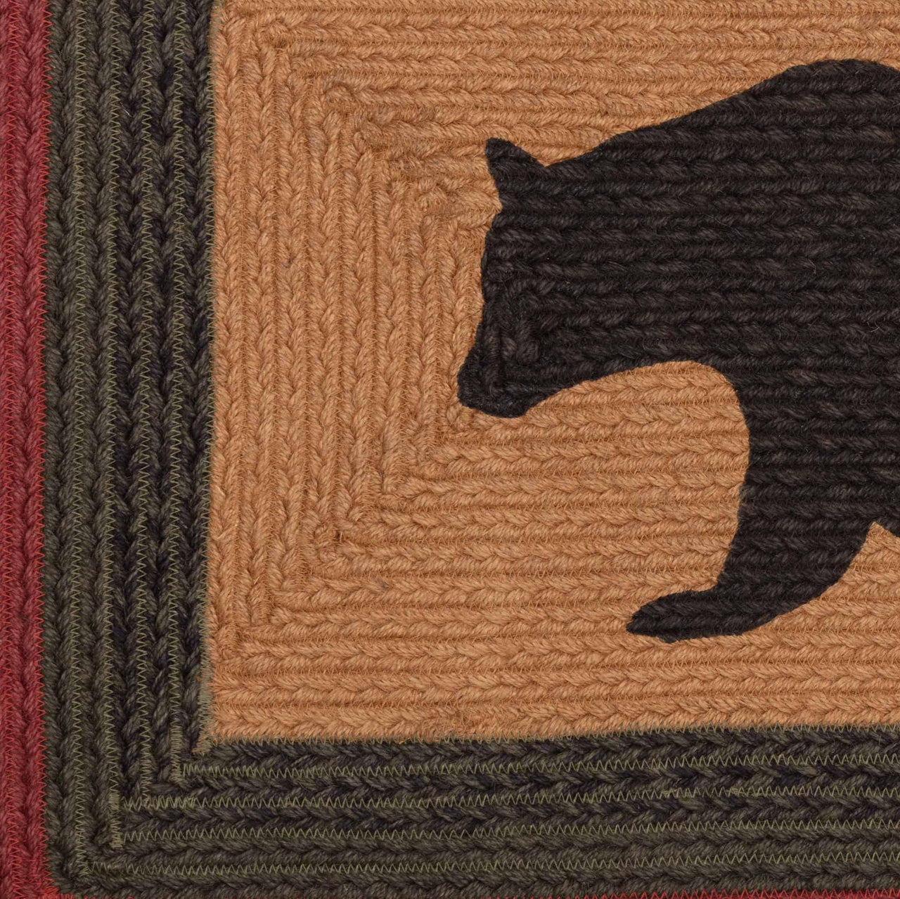 Wyatt Stenciled Bear Jute Braided Rug Rect w/ Pad 20"x30" VHC Brands - The Fox Decor