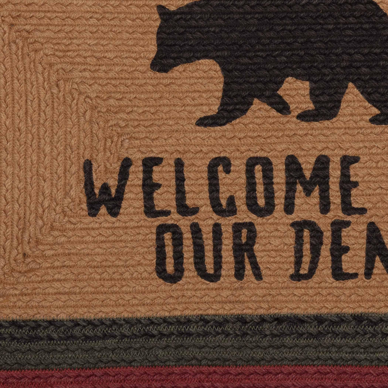 Wyatt Stenciled Bear Jute Rug Rect Welcome to Our Den with rug Pad 20x30 VHC Brands - The Fox Decor