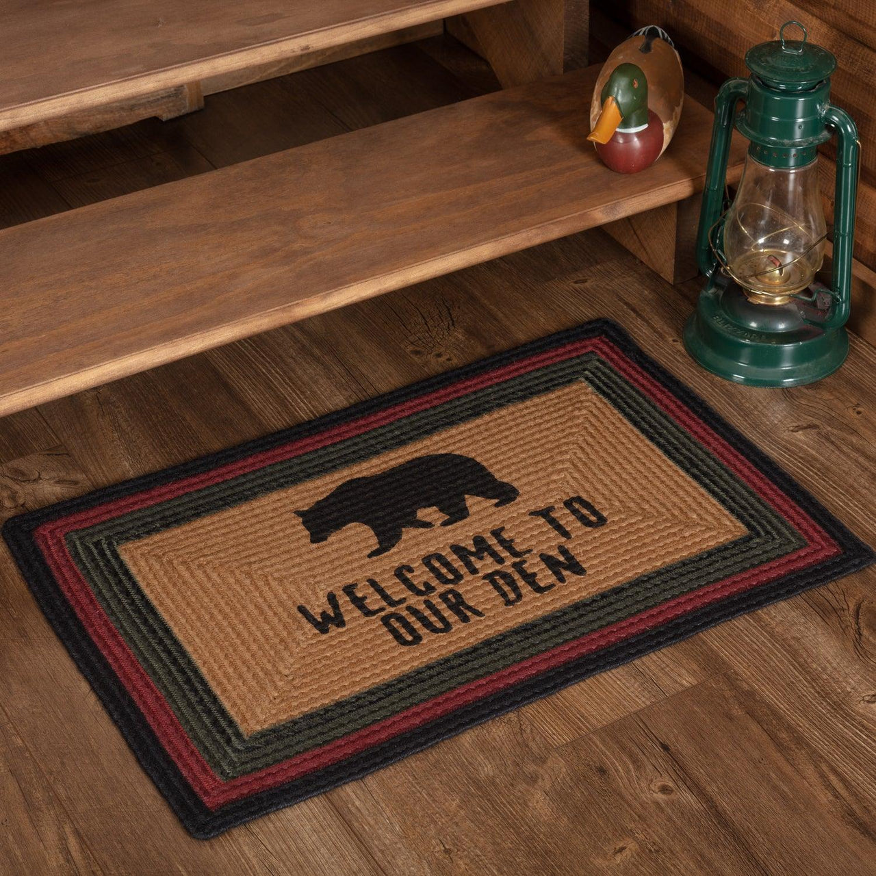 Wyatt Stenciled Bear Jute Rug Rect Welcome to Our Den with rug Pad 20x30 VHC Brands - The Fox Decor