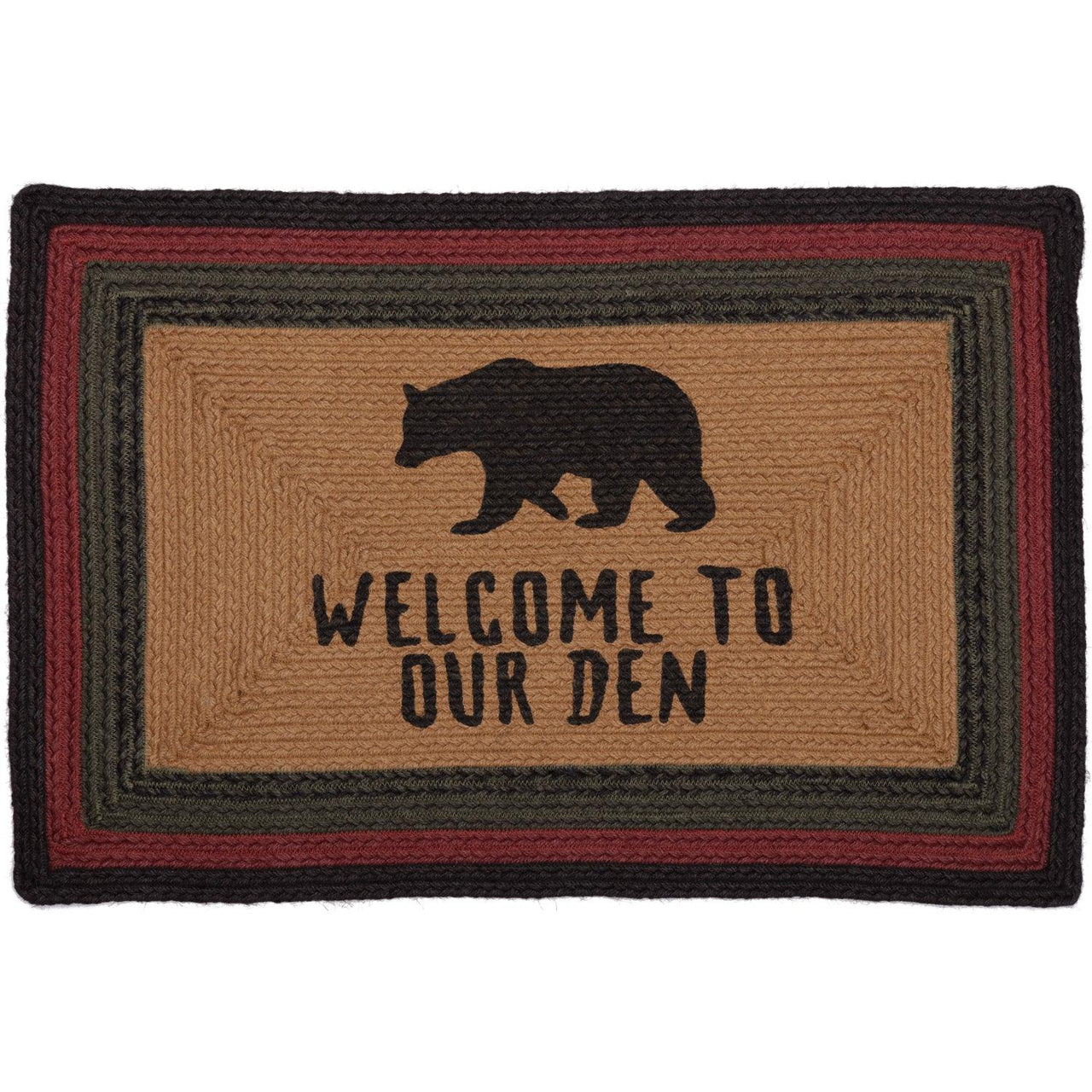 Wyatt Stenciled Bear Jute Rug Rect Welcome to Our Den with rug Pad 20x30 VHC Brands - The Fox Decor