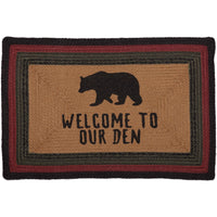 Thumbnail for Wyatt Stenciled Bear Jute Rug Rect Welcome to Our Den with rug Pad 20x30 VHC Brands - The Fox Decor