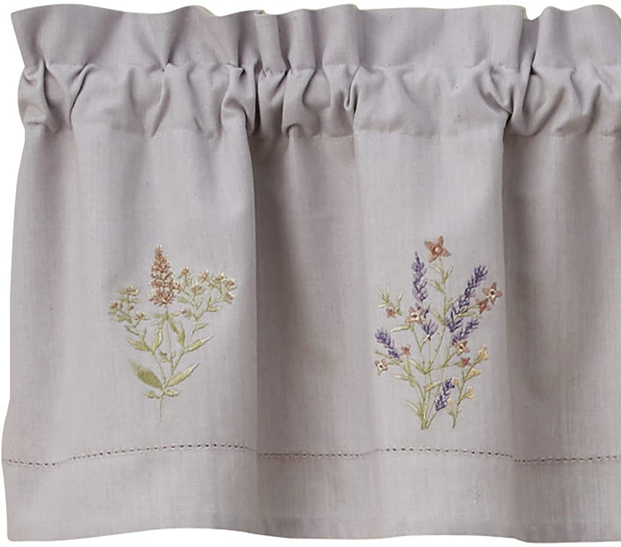 Flowers Embroidered Lined Valance 60'' x 14'' Park Designs