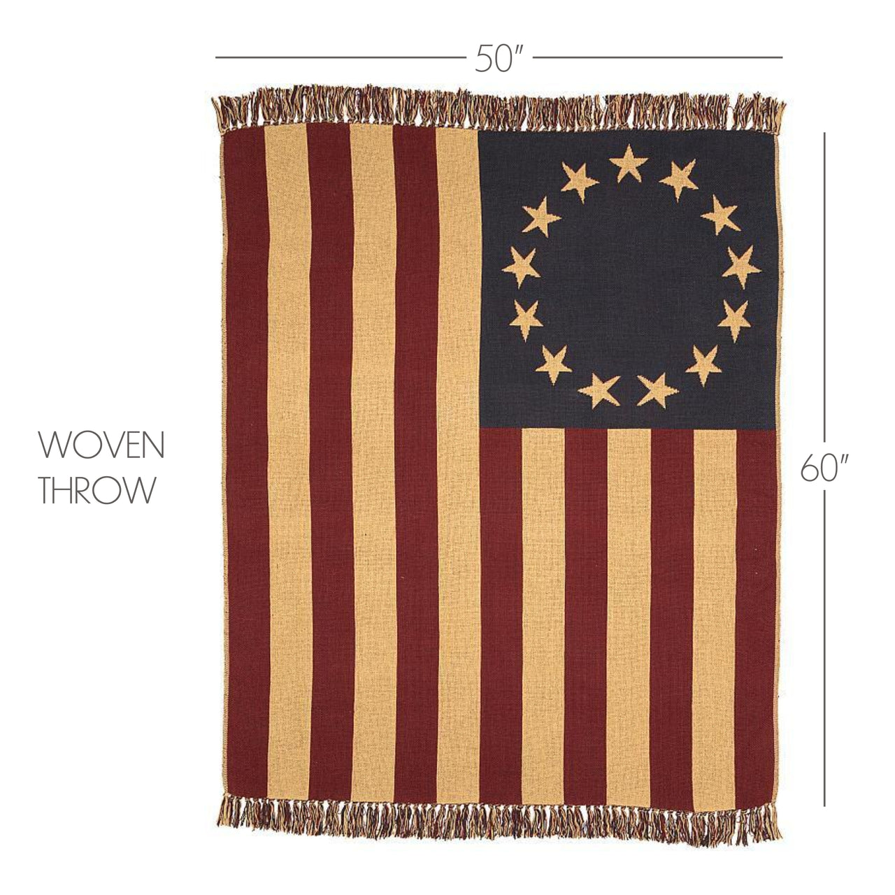 Old Glory Patriotic American Flag Woven Throw 60" x 50" VHC Brands - The Fox Decor