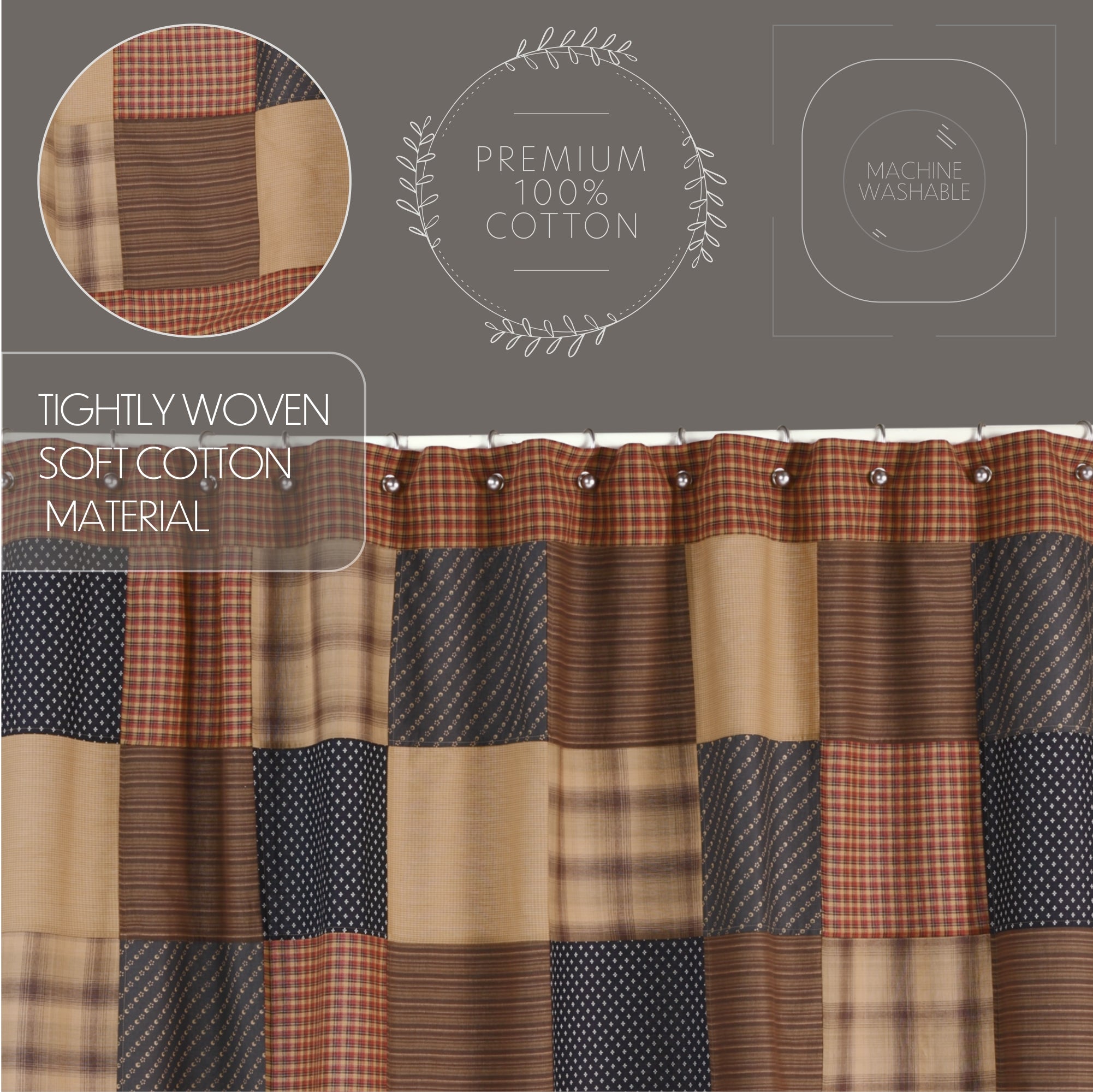 Patriotic Patch Shower Curtain 72