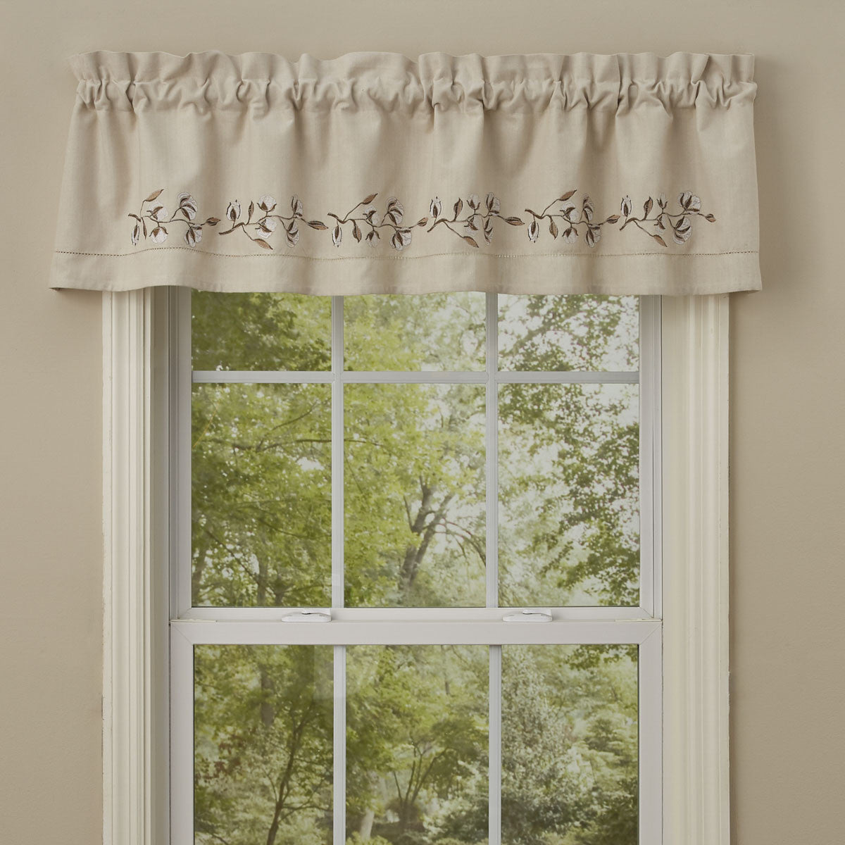 Cotton Blossom Embroidered Lined Valance 60'' x 14'' Park Designs