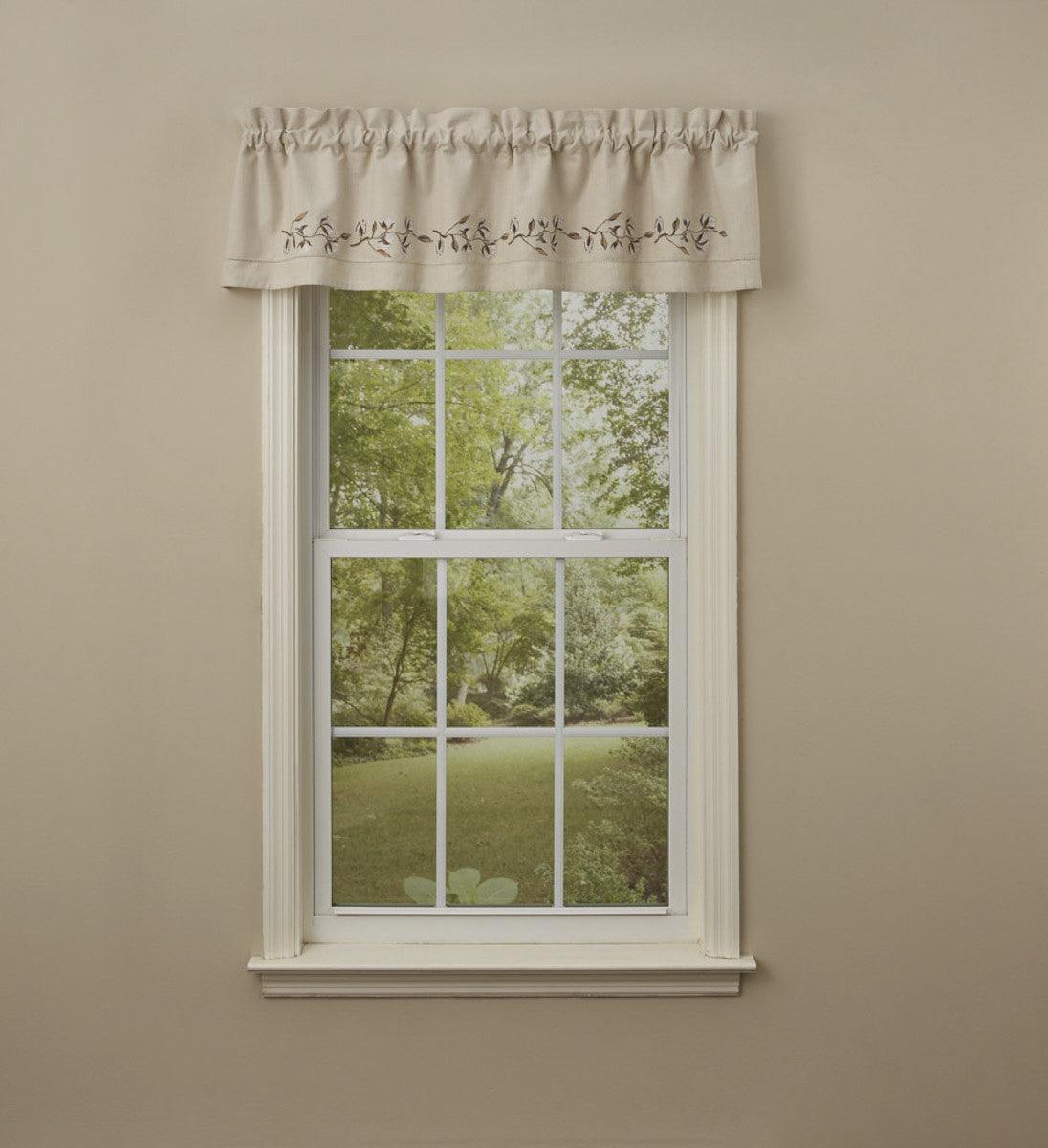 Cotton Blossom Embroidered Lined Valance 60'' x 14'' Park Designs - The Fox Decor