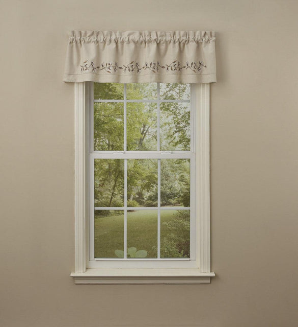 Cotton Blossom Embroidered Lined Valance 60'' x 14'' Park Designs - The Fox Decor