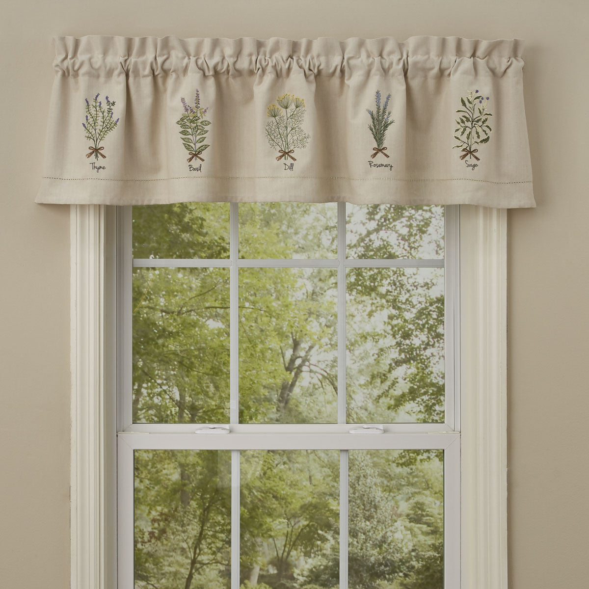 Herb Embroidered Lined Valance Park Designs