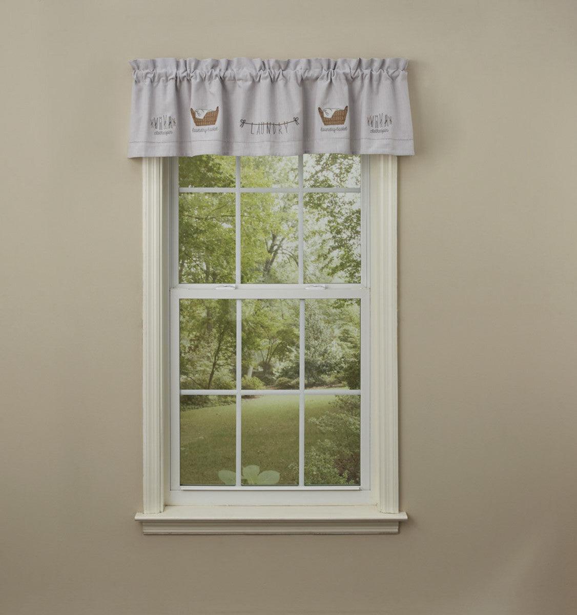 Laundry Embroiderd Lined Valance 60'' x 14'' Park Designs - The Fox Decor