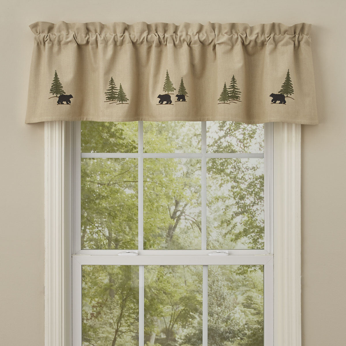 Black Bear Embroidered Lined Valance 60'' x 14'' Park Designs