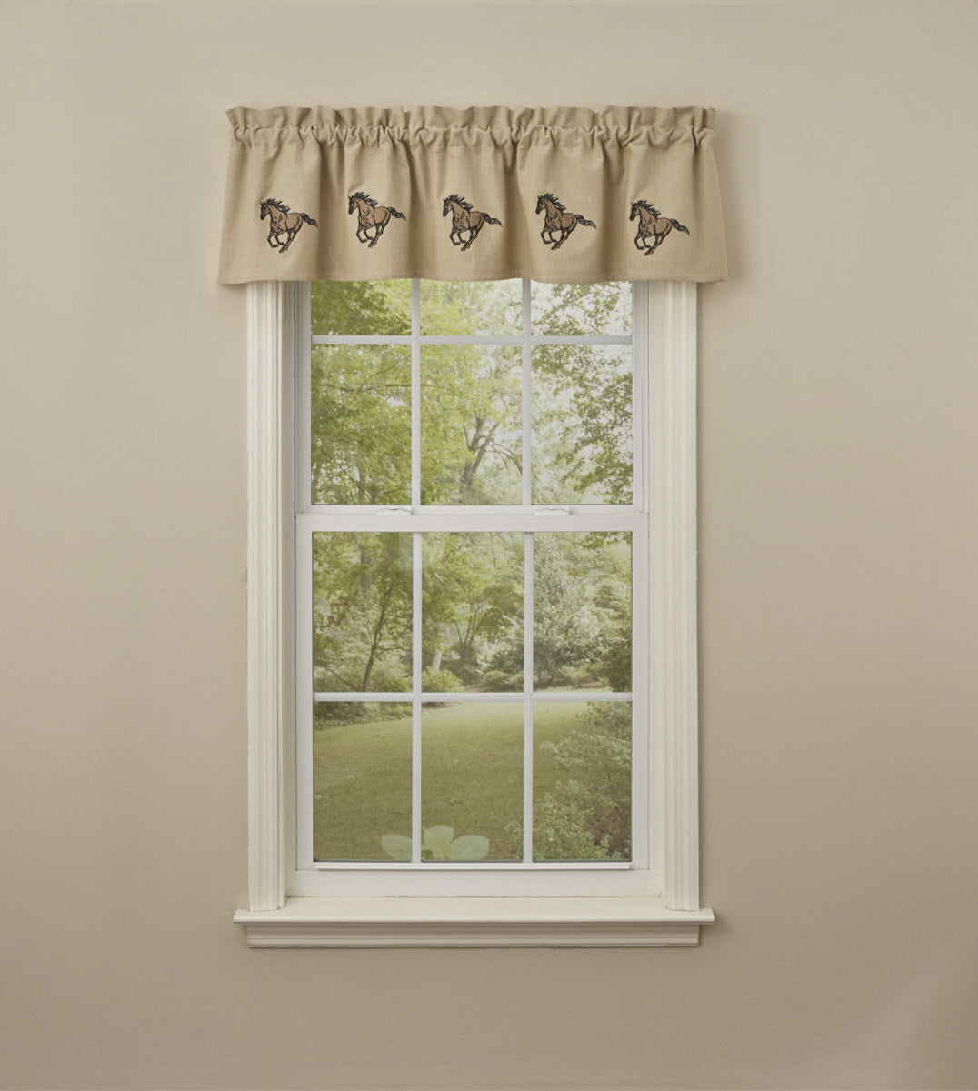 Horse Embroidered Lined Valance, 60" X 14" Park Designs