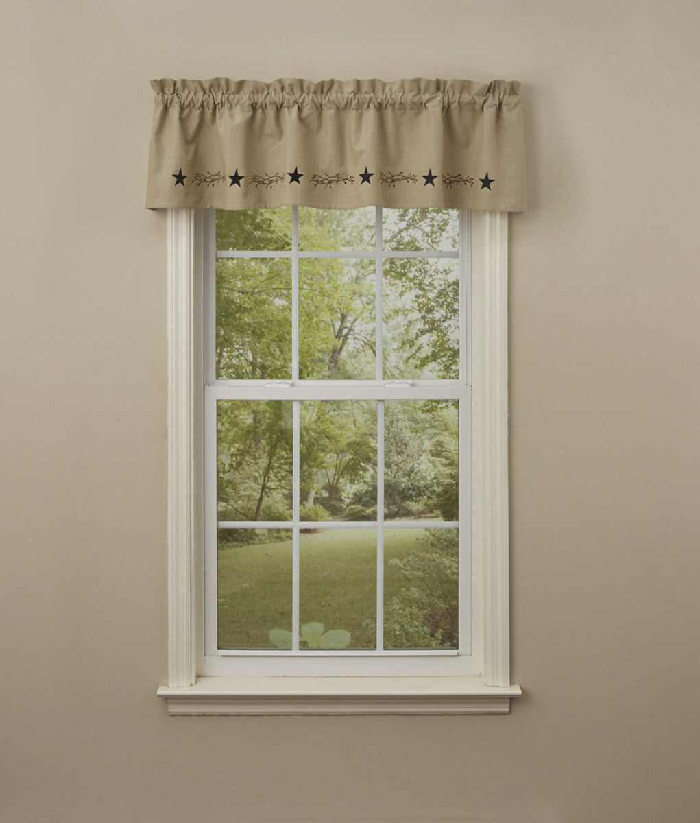 Star Vine Embroidered Lined Valance 60" x 14" Park Designs - The Fox Decor