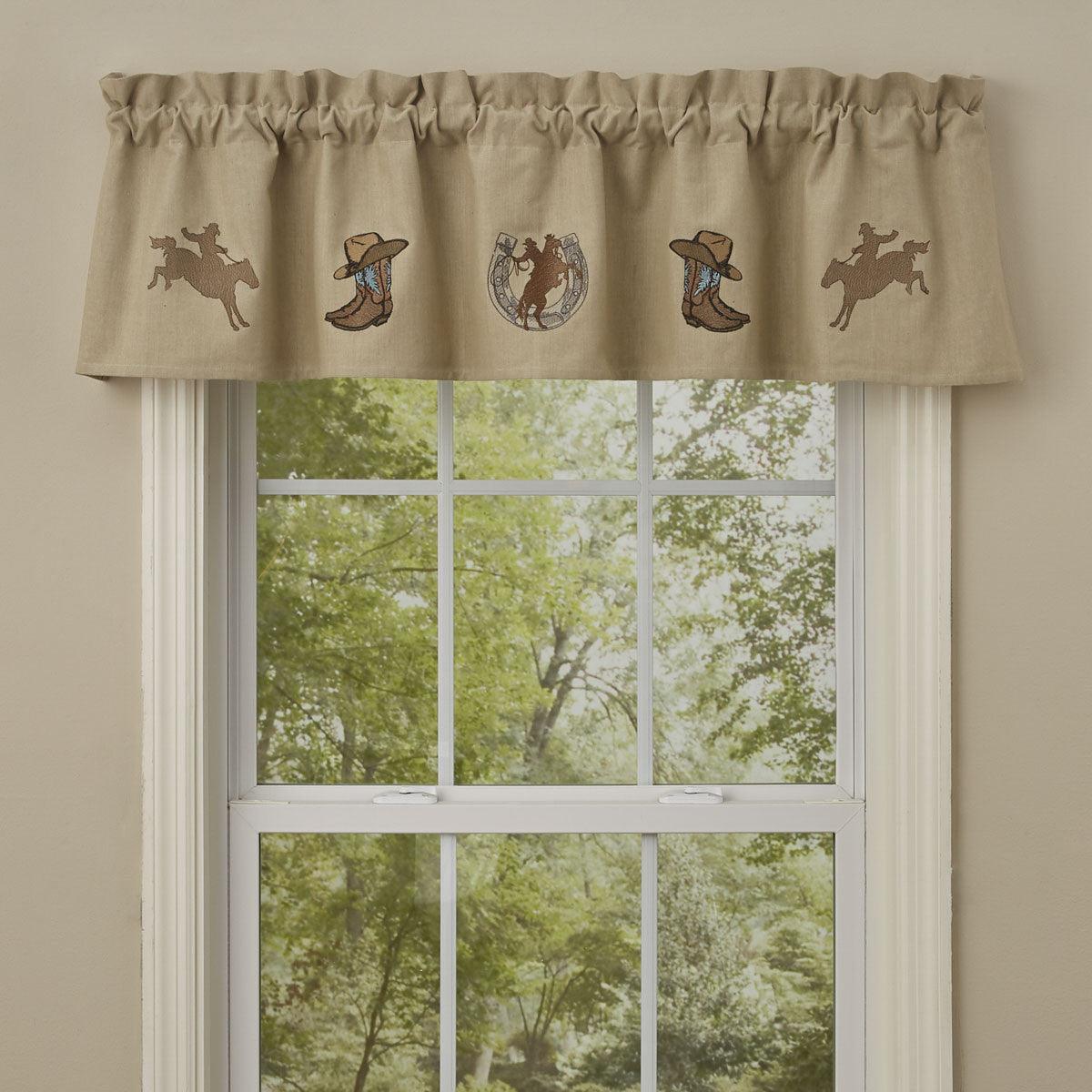 Western Embroidered Lined Valance Park Designs - The Fox Decor