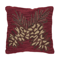 Thumbnail for Pinecone Hooked Pillow Down Feather Fill 18