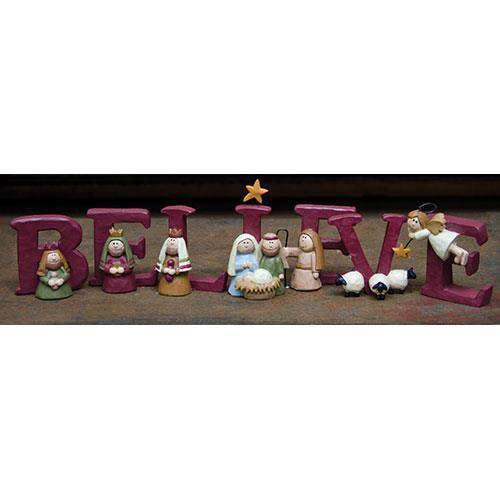 7/Set, Believe Nativity Tabletop & Decor CWI Gifts 