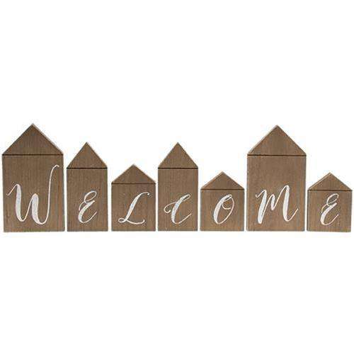 7/Set, "Welcome" House Blocks Farmhouse Decor CWI+ 