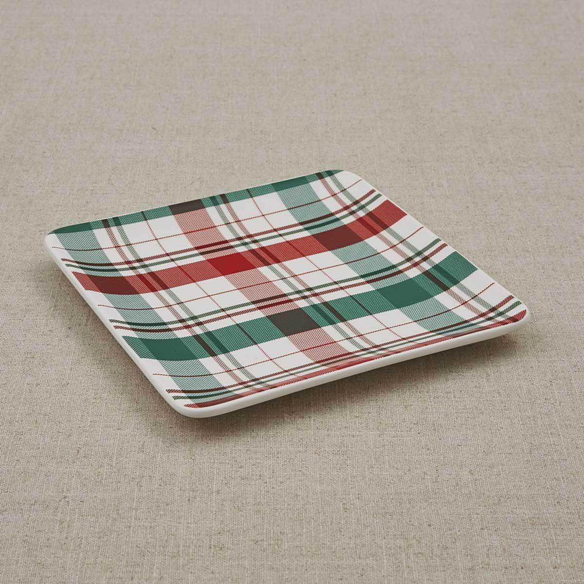 Winter Botanic Plaid Plates - Set of 4 Park Designs - The Fox Decor