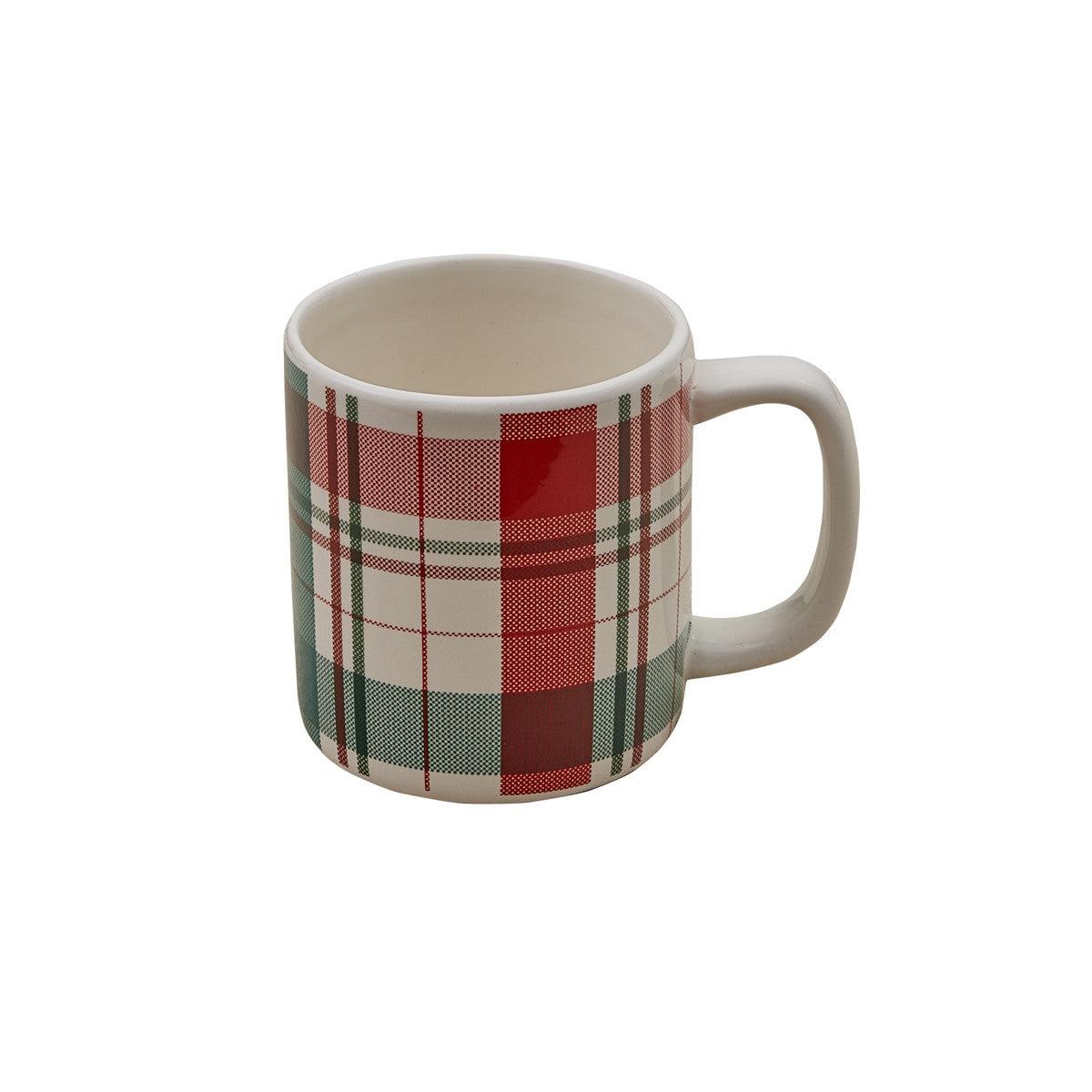 Winter Botanic Plaid Mugs - Set of 4 Park Designs