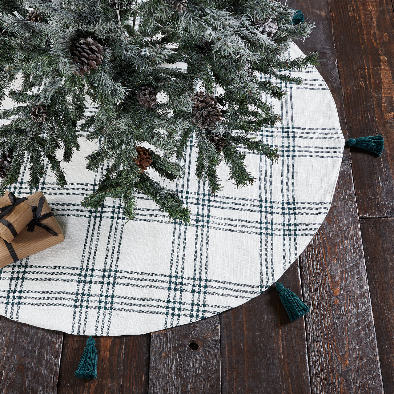Pine Grove Plaid Christmas Tree Skirt 55 VHC Brands