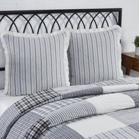 Sawyer Mill Black Fabric Euro Sham 26x26 VHC Brands - The Fox Decor