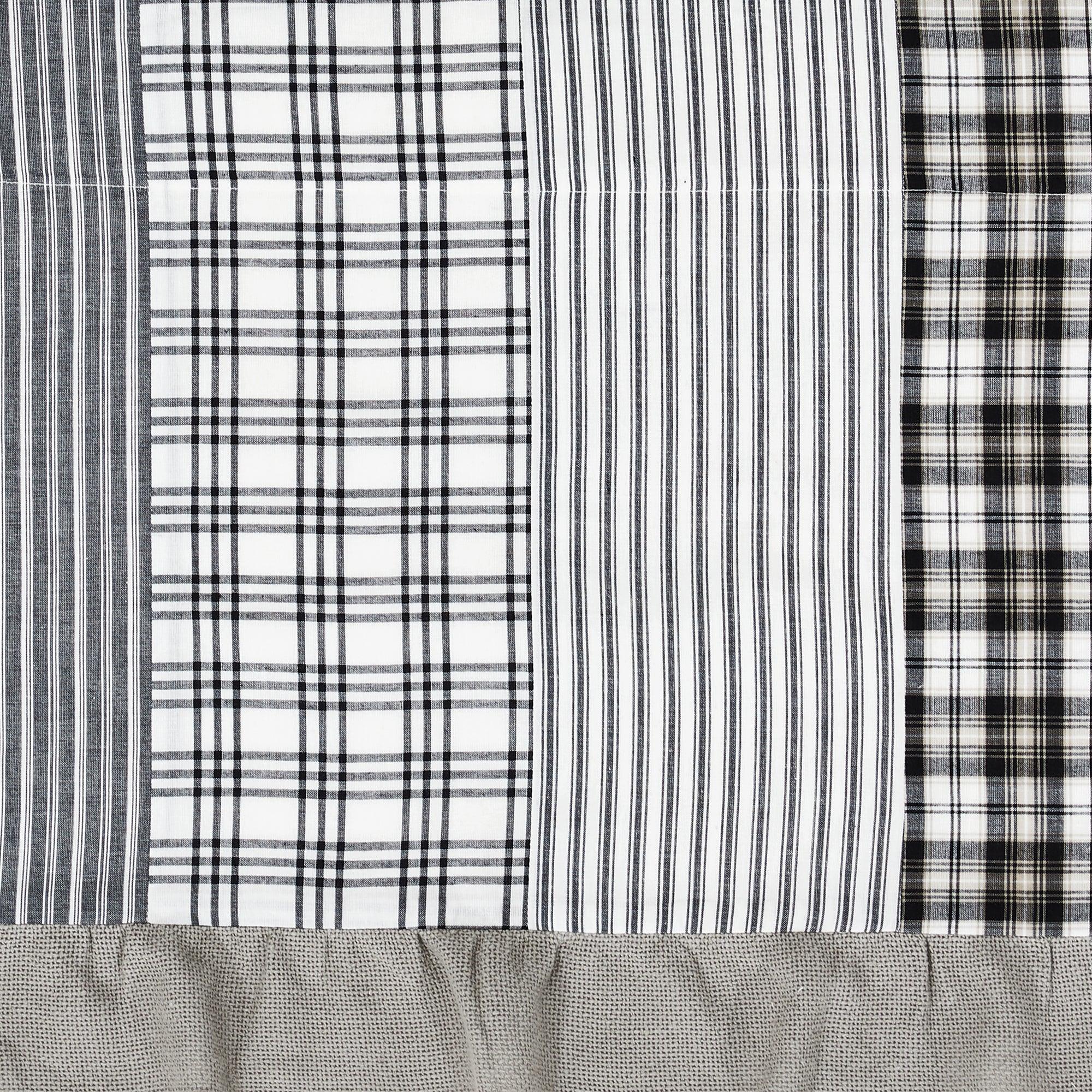 Sawyer Mill Black Panel with Attached Patchwork Valance Set of 2 84x40 VHC Brands - The Fox Decor