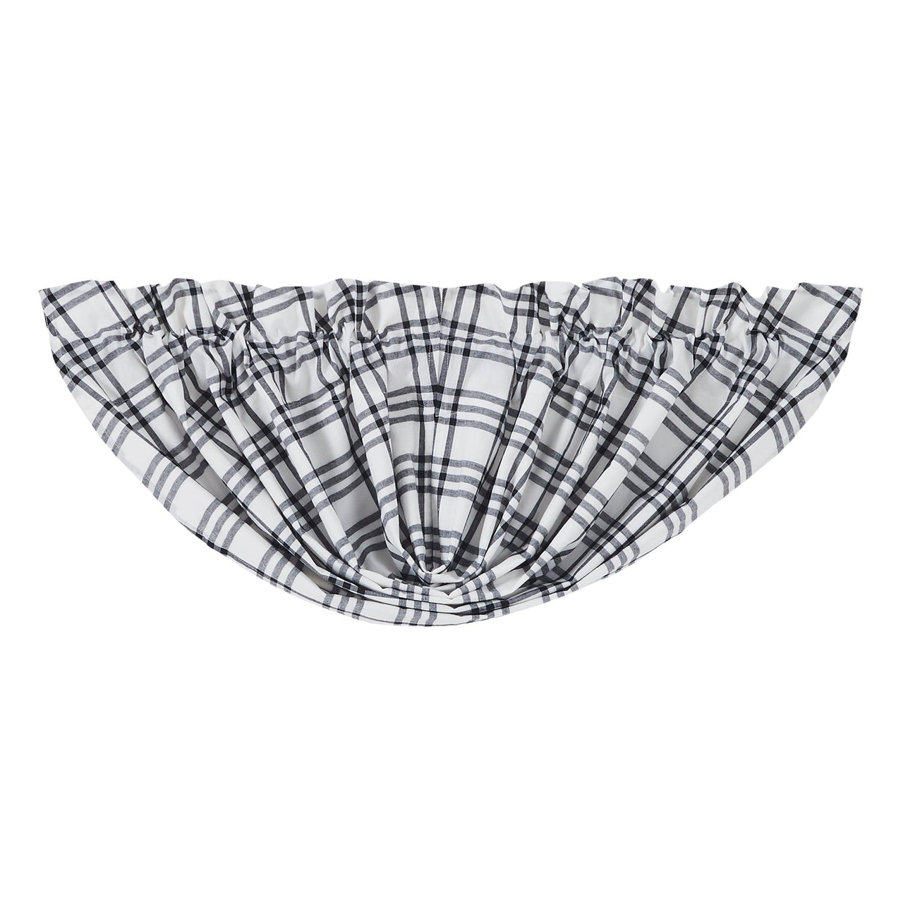 Sawyer Mill Black Plaid Balloon Valance Curtain 15x60 VHC Brands