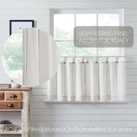 Thumbnail for Stitched Burlap White Tier Curtain Set of 2 L24xW36 - The Fox Decor