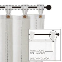 Thumbnail for Stitched Burlap White Tier Curtain Set of 2 L24xW36 - The Fox Decor