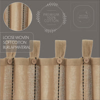 Thumbnail for Stitched Burlap Natural Tier Curtain Set of 2 L36xW36