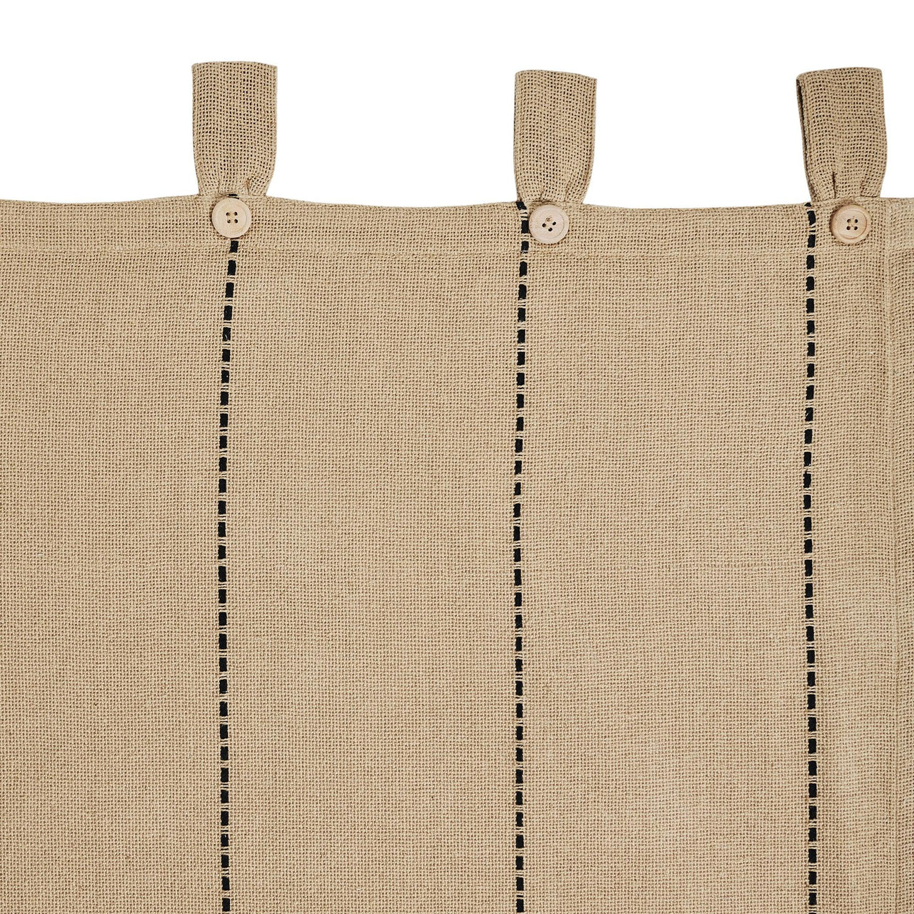 Stitched Burlap Natural Tier Curtain Set of 2 L36xW36