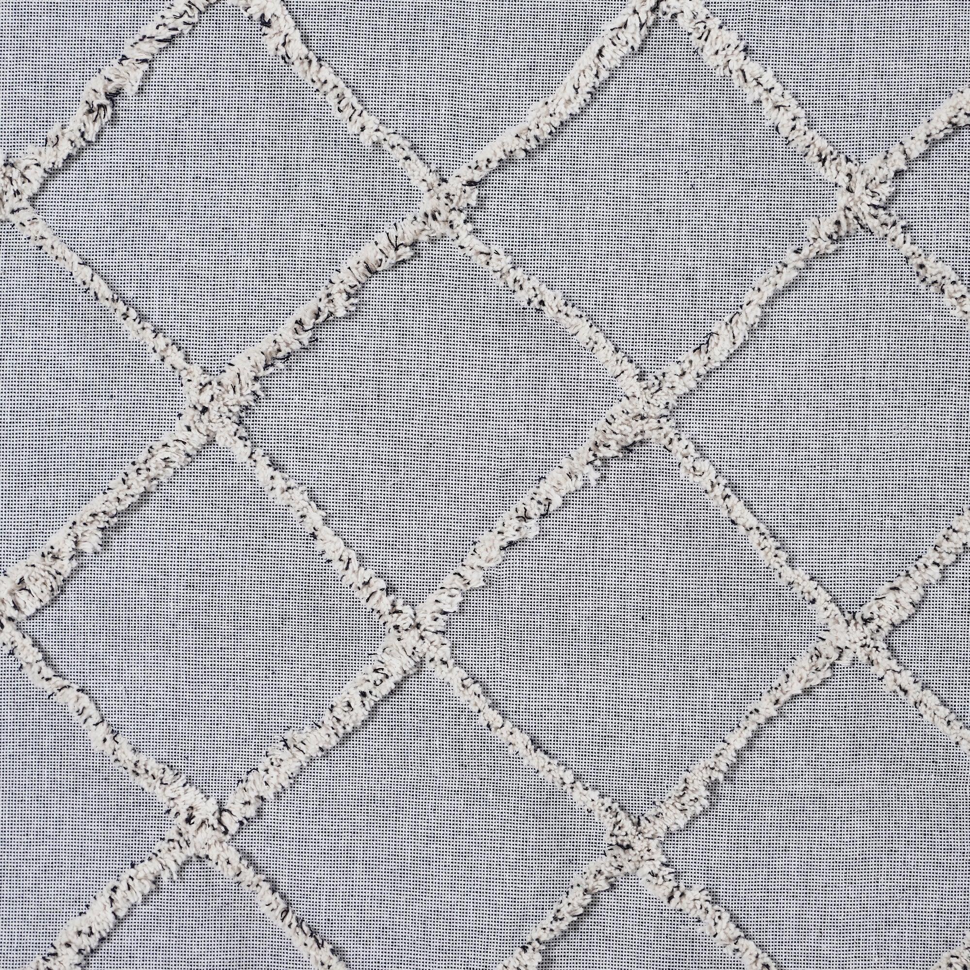 Frayed Lattice Creme & Black Tier Curtain Set of 2 L24xW36 VHC Brands - The Fox Decor