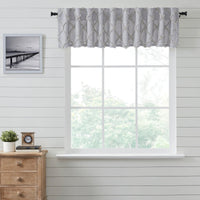 Thumbnail for Frayed Lattice Creme & Black Valance 16x90 VHC Brands