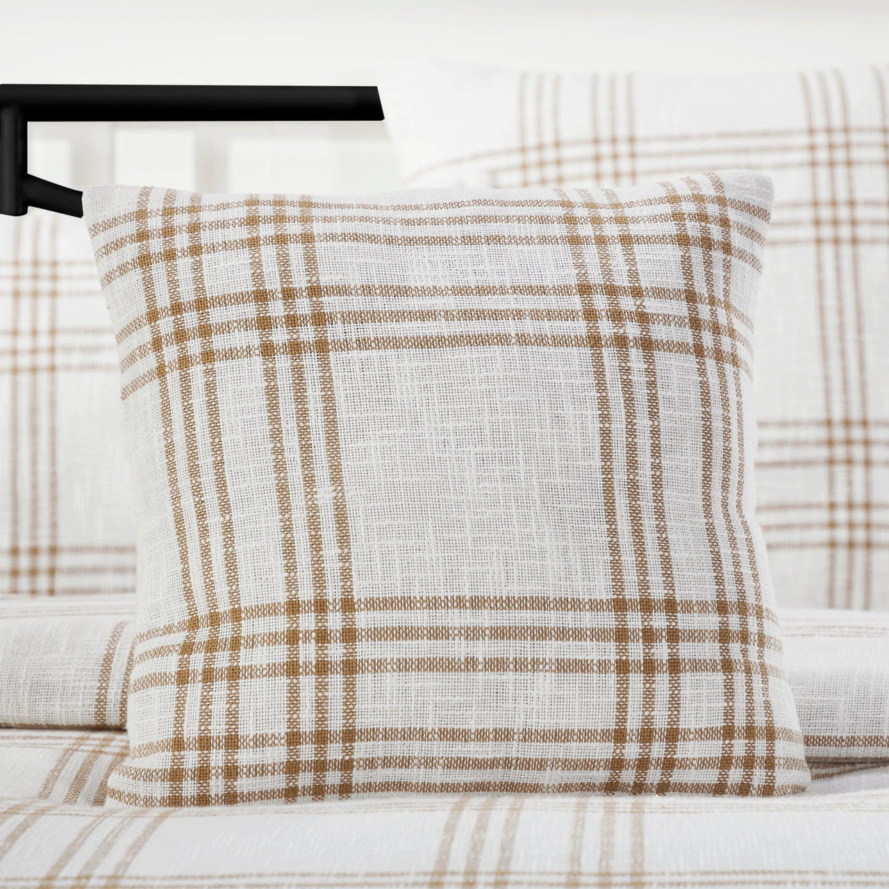 Wheat Plaid Fabric Pillow Cover 18x18 VHC Brands - The Fox Decor