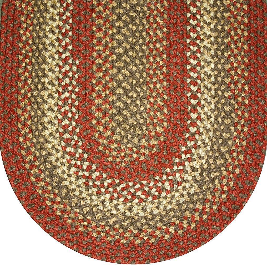 Oval Clay Rust Rug 809 Rust Basket Weave Braided Rugs Oval/Round Washable – The Fox Decor
