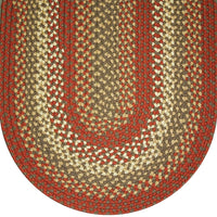 Thumbnail for 809 Rust Basket Weave Braided Rugs Oval/Round Washable - The Fox Decor