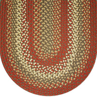 Thumbnail for 809 Rust Basket Weave Braided Rugs Oval/Round Washable - The Fox Decor