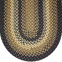 Thumbnail for 811 Navy Basket Weave Braided Rugs Oval/Round - The Fox Decor