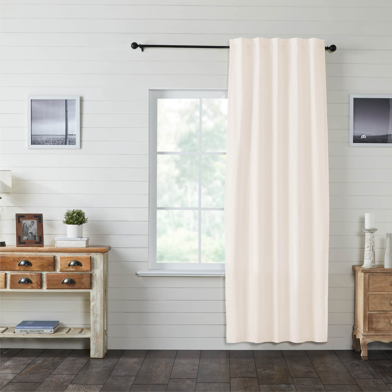 Simple Life Flax Antique White Panel Curtain 96"x40" VHC Brands