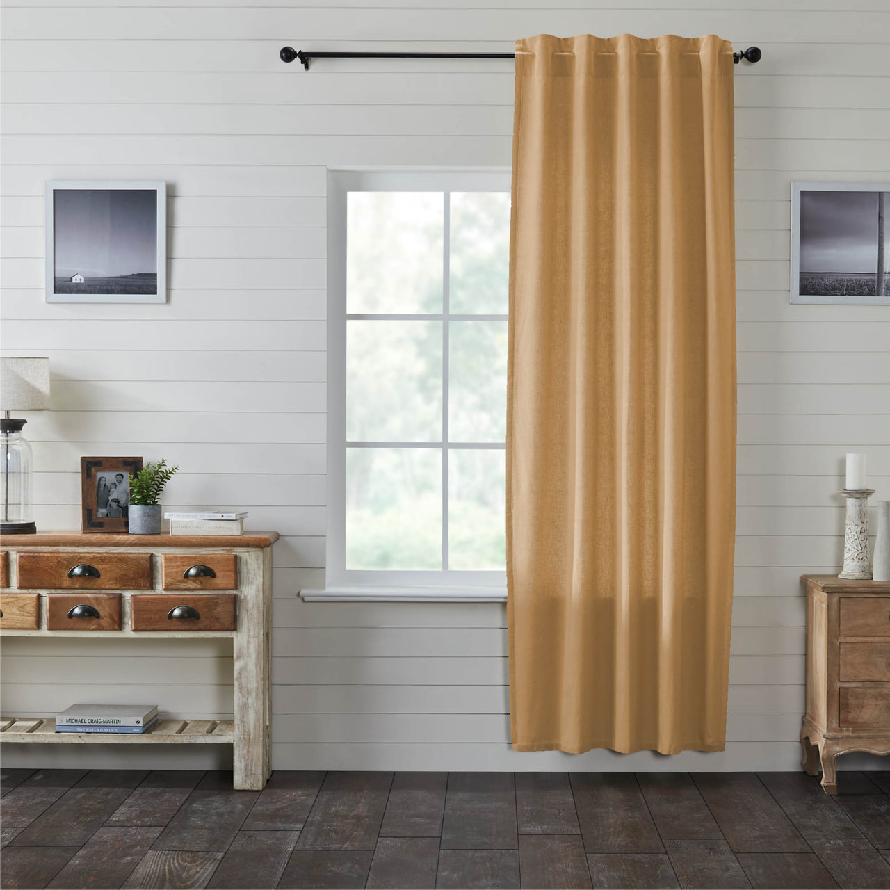 Simple Life Flax Khaki Panel Curtain 96"x40" VHC Brands